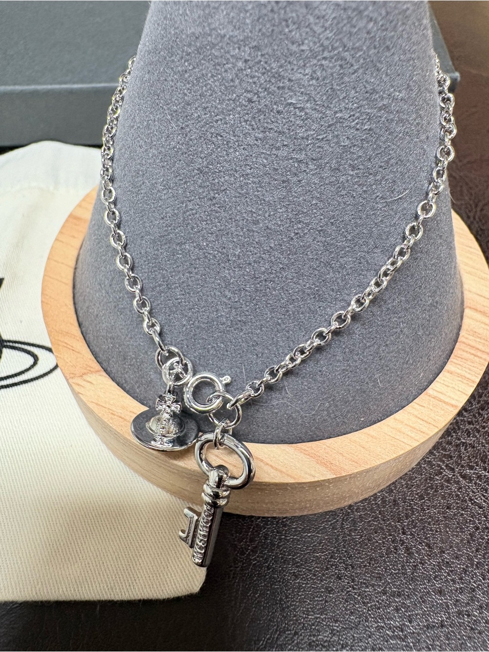 Vivienne Westwood Silver Orb & Key Charm Chain Necklace